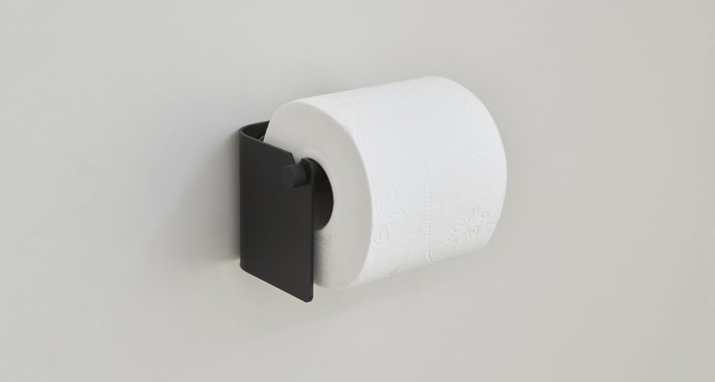 Arc Toilet Roll Holder, Black - Form & Refine