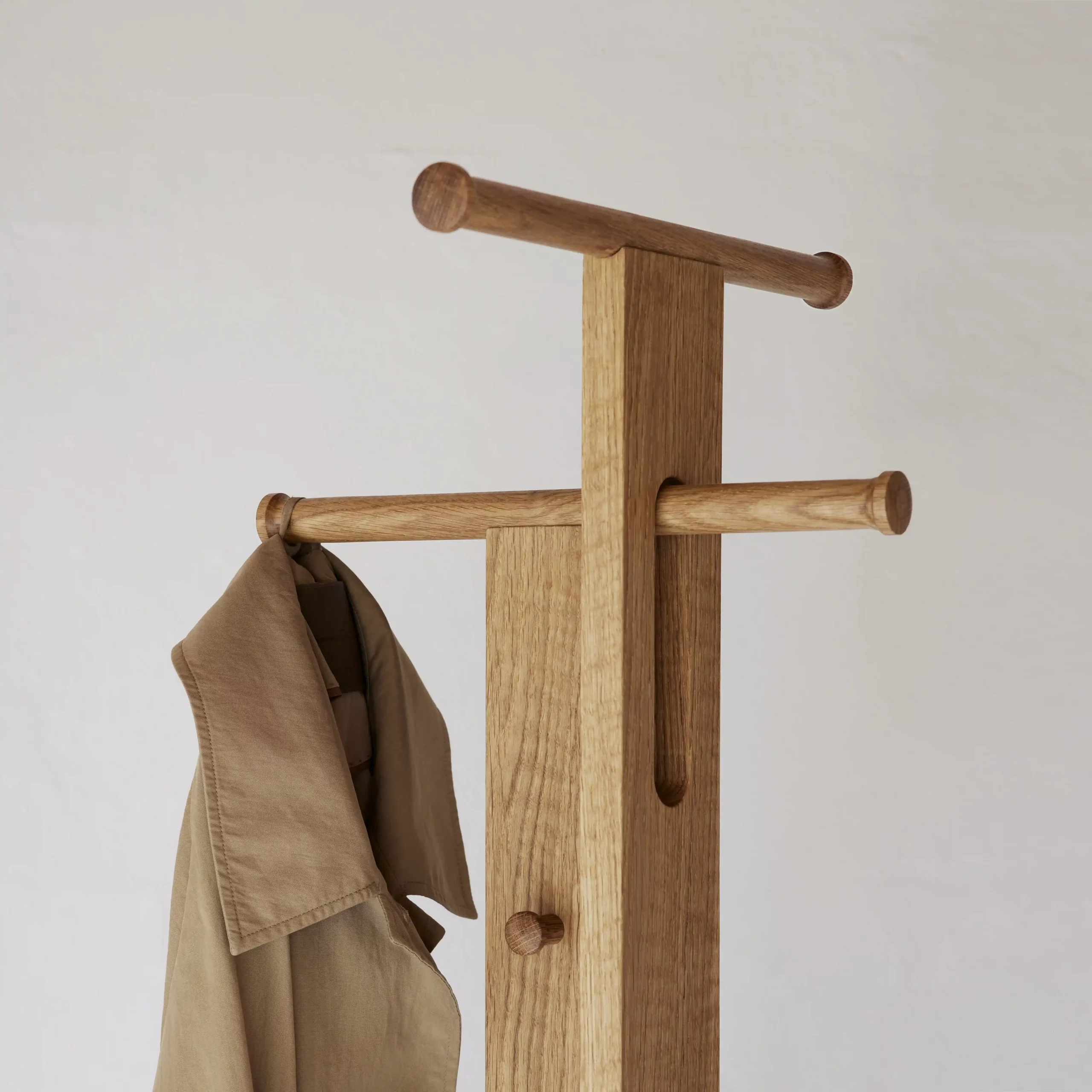 Oak Coat Stand for Modern Foyers Danish Design